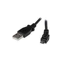 StarTech 1m Micro USB Cable A to Up Angle Micro B 1 x Type A Male USB 1 x Type B Male Micro USB Black
