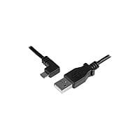 StarTech 2m 6 ft Left Angle Micro-USB Charge-and-Sync Cable M/M USB 2.0 A to Micro-USB 24 AWG 1 x Type A Male USB 1 x Type B Male Micro USB 60 MB/s USBAUB2MLA