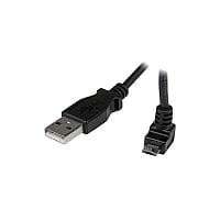 StarTech 2m Micro USB Cable A to Up Angle Micro B 1 x Type A Male USB 1 x Type B Male Micro USB Black