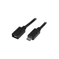 StarTech 0.5m 20in Micro-USB Extension Cable M/F Micro USB Male to Micro USB Female Cable USBUBEXT50CM