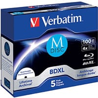 Verbatim M-Disc BD-R XL 100GB 4x Pack of 5 43834