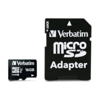 Verbatim MicroSDHC Memory Card Class 10 16GB With Adaptor 44082