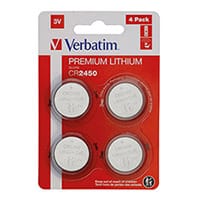 Verbatim CR2450 3V Premium Lithium Battery Pack of 4 49535