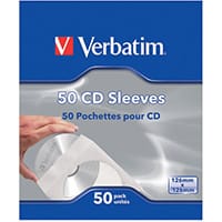 Verbatim CD/DVD Sleeves Paper Pack of 50 49992