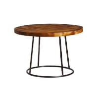 MAX Coffee Table - Raw Base - Rustic Solid Wood Top - 750mm Diameter - Indoor Only