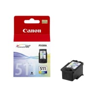 Canon CL-511 C/M/Y ( 2972B001 ) 3 Colours: Cyan, Magenta, Yellow Ink Cartridge Original - for PIXMA MP230, MP237, MP252, MP258, MP272, MP280, MP282, MP495, MP499, MX360, MX410, MX420