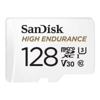 SanDisk High Endurance - Flash memory card (microSDXC to SD adapter included) - 128 GB - Video Class V30 / UHS-I U3 / Class10 - microSDXC UHS-I