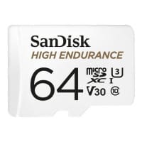 SanDisk High Endurance - Flash memory card (microSDXC to SD adapter included) - 64 GB - Video Class V30 / UHS-I U3 / Class10 - microSDXC UHS-I