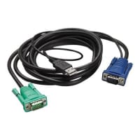 APC - Keyboard / video / mouse (KVM) cable - USB, HD-15 (VGA) (M) to HD-15 (VGA) (M) - 1.83 m - for P/N: AP5201, AP5202, AP5808, AP5816, KVM1116R