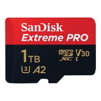 SanDisk Extreme Pro - Flash memory card (microSDXC to SD adapter included) - 1 TB - A2 / Video Class V30 / UHS-I U3 / Class10 - microSDXC UHS-I