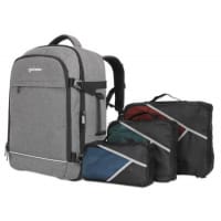 Manhattan Rome Notebook Travel Backpack 17.3", Two Sleeves for Most Laptops Up To 17.3" and Tablets Up To 11", Aircraft-friendly Carry-on, 40L Capacity, Multiple Accessory Pockets, Three Soft Clamshell Cases, Two Handles, Stowable Shoulder Straps, Light G