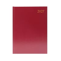 Desk Diary Day Per Page A4 Burgundy 2027 KFA41BG27