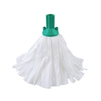 2Work Big White Mop Head Green Pack of 10 2W10498