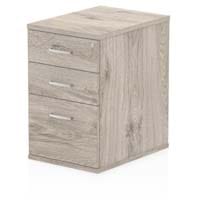 Impulse 600mm Deep 3 Drawer Desk High Pedestal Grey Oak I003221