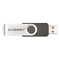 Q-Connect 32GB Silver/Black USB 2.0 Swivel Memory Stick