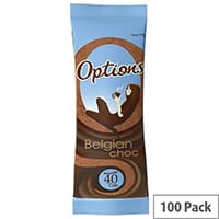 Options Belgian Hot Drinking Chocolate Powder Sachets Pack of 100 W550029
