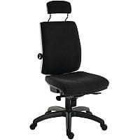 Ergo Plus 24 Posture Office Chair - Adjustable Back - Seat Slide - Adjustable Lumbar Support - Headrest - Weight Tolerance 24 Stone - Black