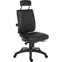 24 Hour Executive Ergonomic Task Operator Office Chair - Headrest - Seat Slide - 24 Stone Weight Tolerance - Adjustable Lumbar Support - Plastic Base