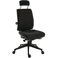 Ergo Plus Ultra 24 Posture Office Chair - Adjustable Back - Seat Slide - Headrest- Adjustable Lumbar Support - Weight Tolerance 24 Stone - Black