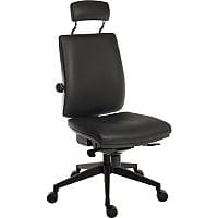 24 Hour Executive Ergonomic Task Operator Office Chair - Headrest - Seat Slide - 24 Stone Weight Tolerance - Adjustable Lumbar Support - Nylon Base
